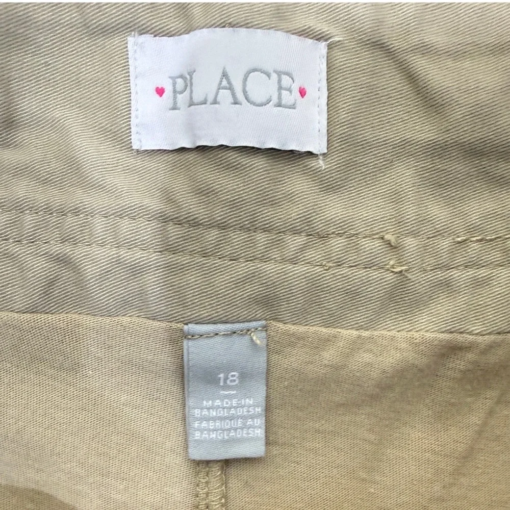 The Childrens Place Pleated Skort Girls 18 Tan Khaki School Uniform Twill Preppy